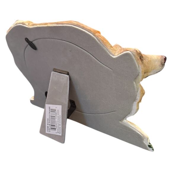 3D Fox Terrier Dog Picture Frame Brown White Hand Painted Hold 4x6 Photo NEW - Picture 4 of 10